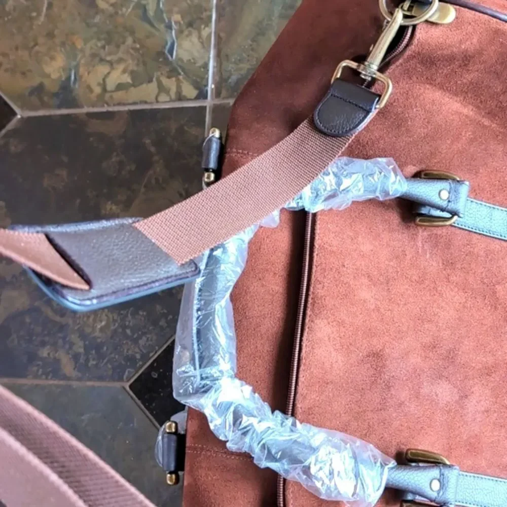 Marlboro Guts- Grit Gear RARE Leather Brown Suede Large Duffel/Travel Bag